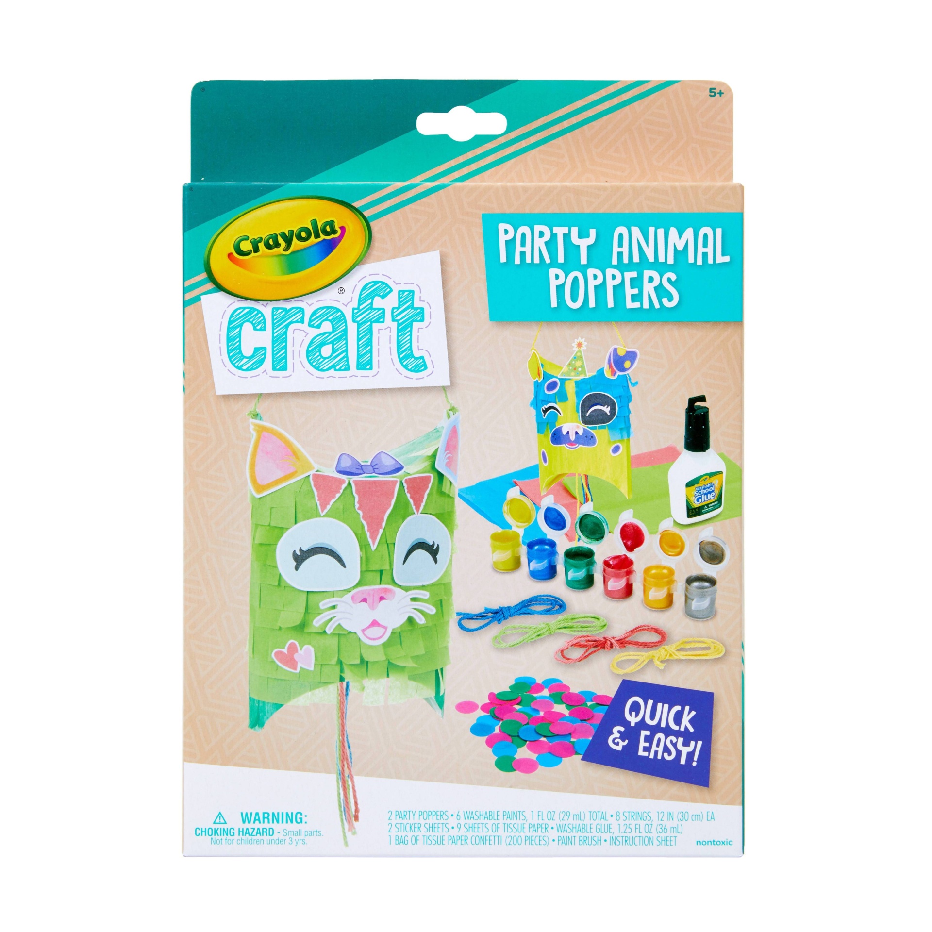 slide 1 of 3, Crayola Craft Confetti Party Animal Poppers Kit, 1 ct