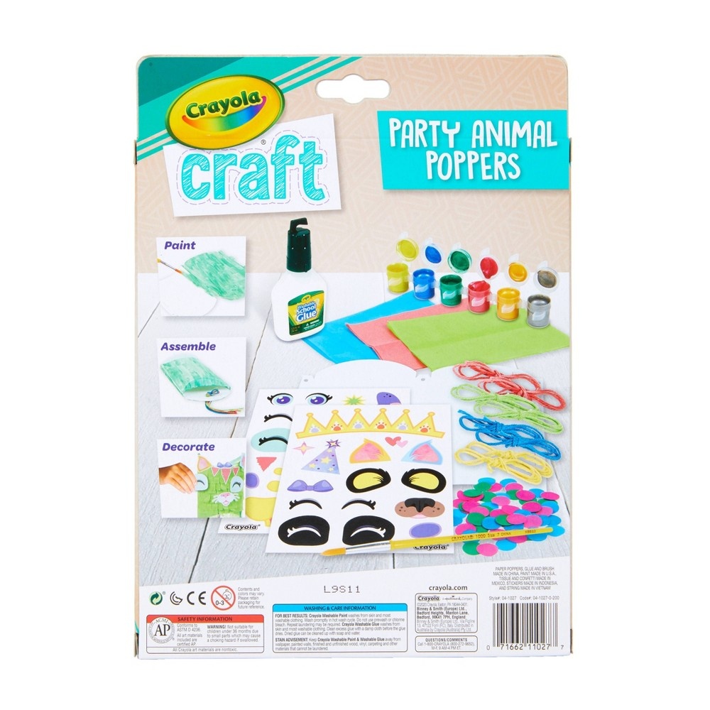 slide 3 of 3, Crayola Craft Confetti Party Animal Poppers Kit, 1 ct