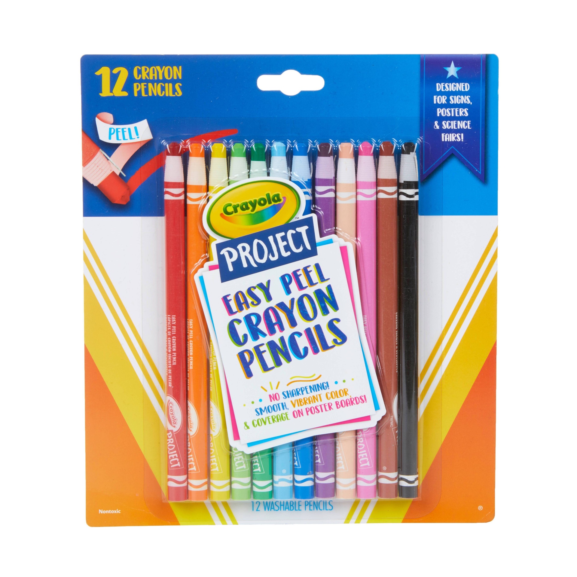 slide 1 of 5, Crayola Project Easy Peel Crayon Pencils, 12 ct