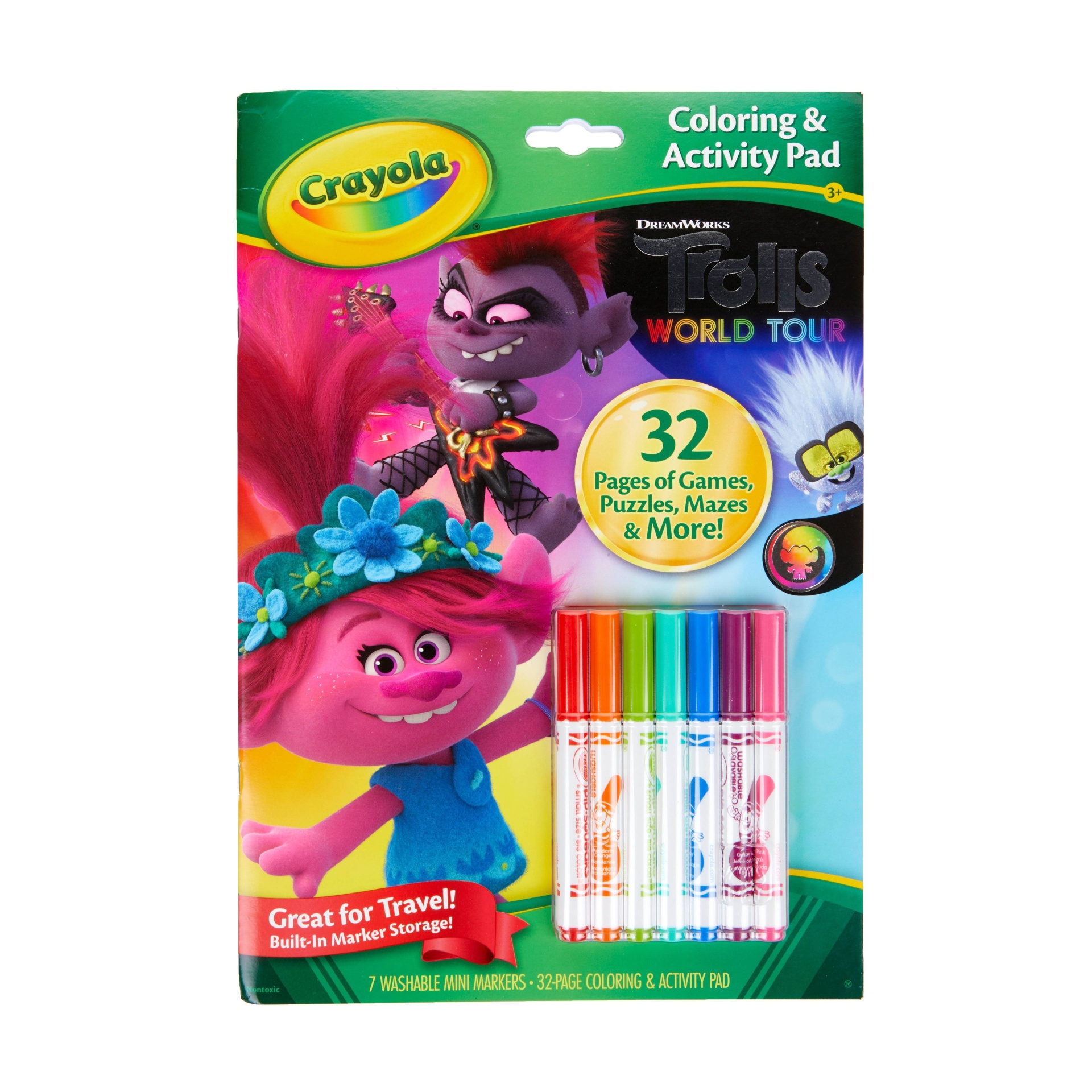 slide 1 of 4, Crayola 32pg Trolls World Tour Color & Activity Pad with 7 Mini Markers, 1 ct