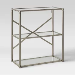 Metal/Glass Wall Cabinet Brushed Nickel - Threshold