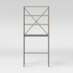 Metal/Glass Etagere Brushed Nickel - Threshold