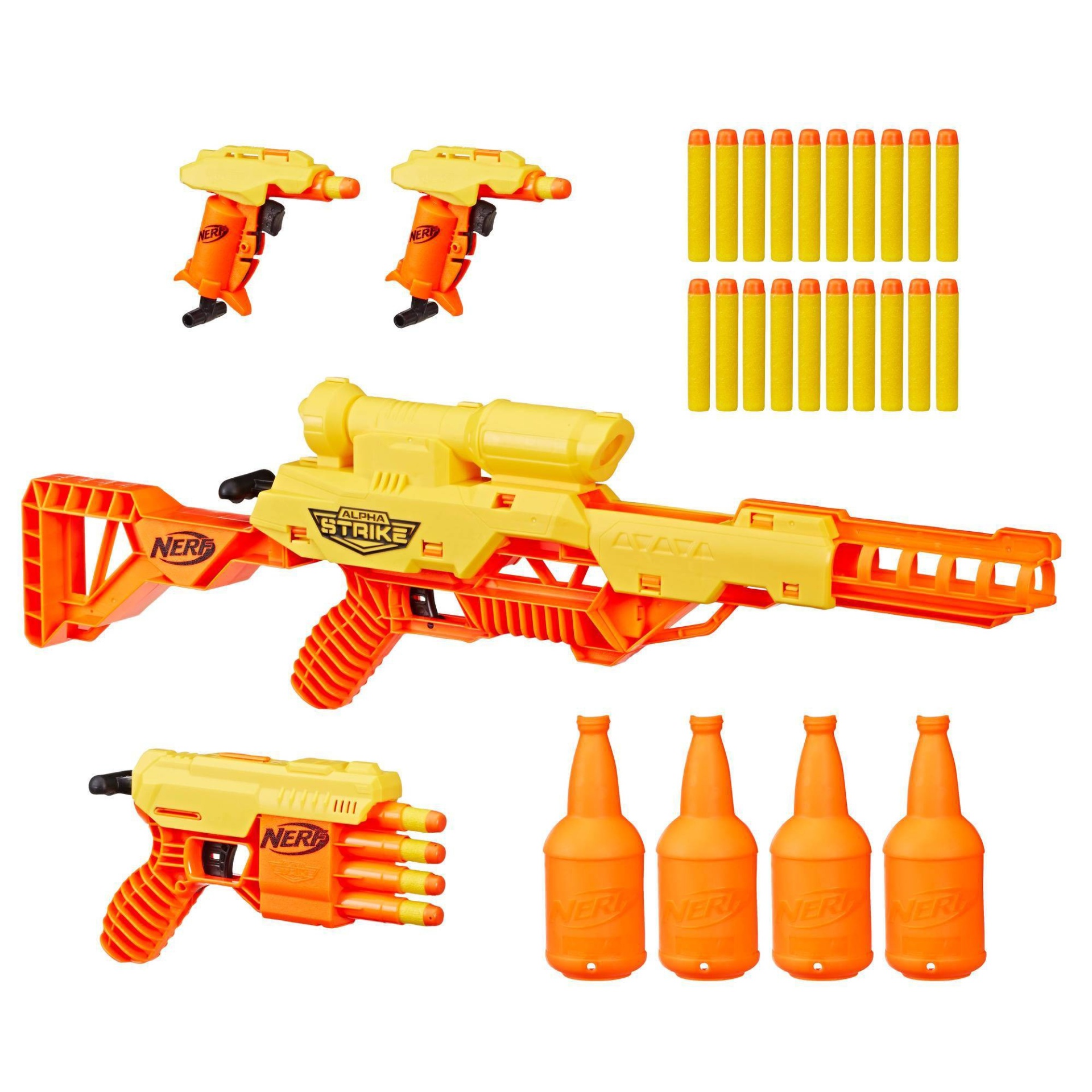 slide 1 of 11, NERF Alpha Strike Battalion Set 4 Pack Blasters, 4 ct