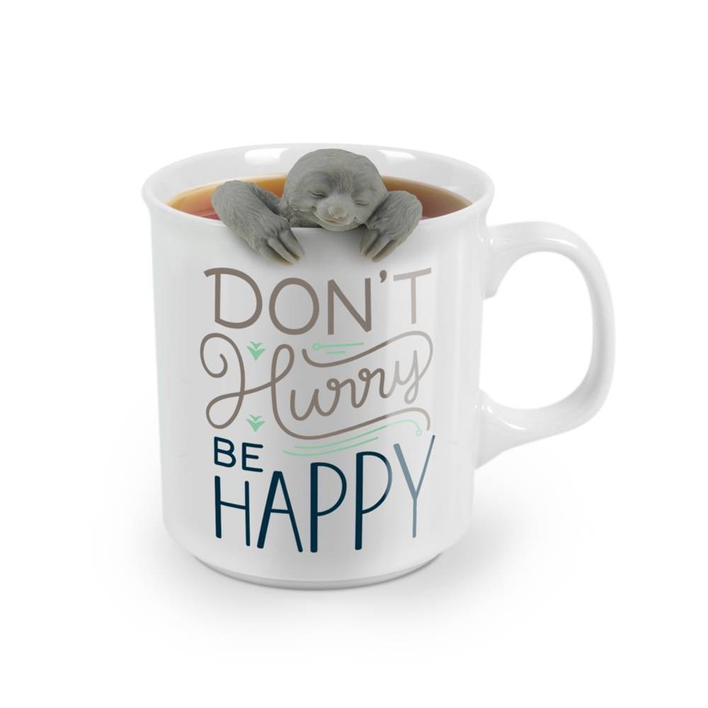 slide 1 of 2, Fred ";Don't Worry Be Happy"; Sloth Print Tea Mug, 1 ct