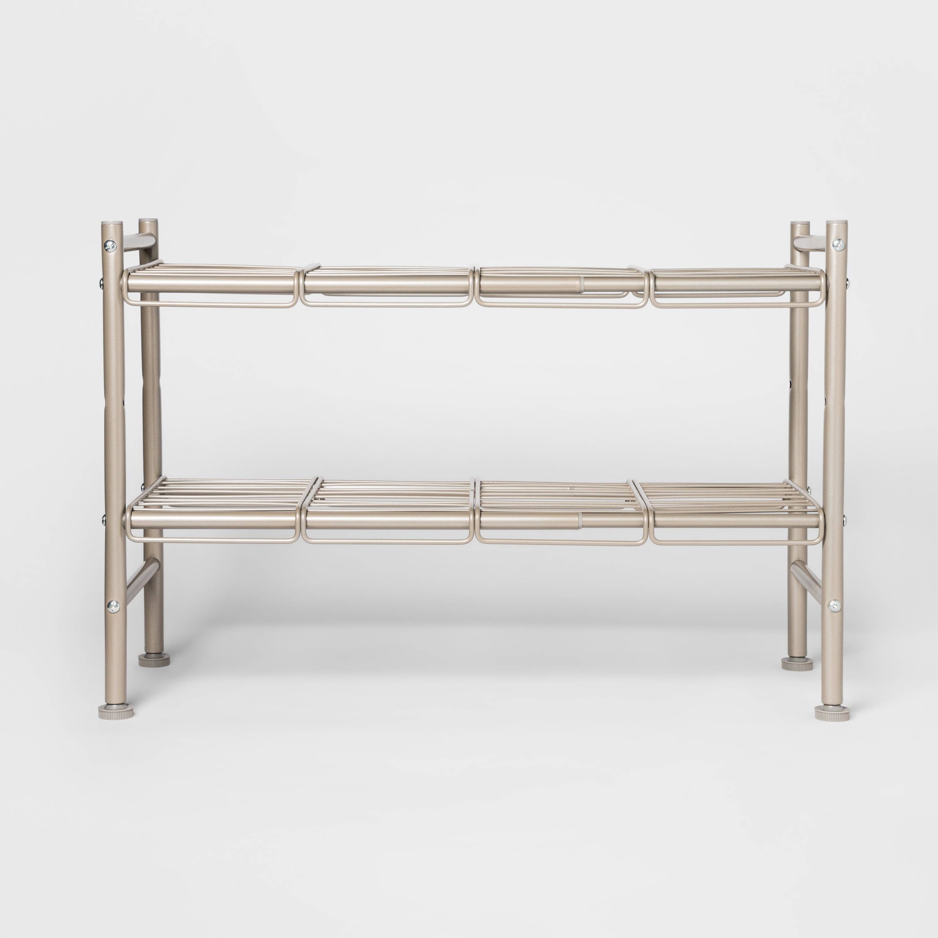 slide 1 of 3, Under the Sink Expandable Storage Shelf Brushed Nickel - Threshold, 1 ct