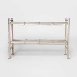 Under the Sink Expandable Storage Shelf Brushed Nickel - Threshold