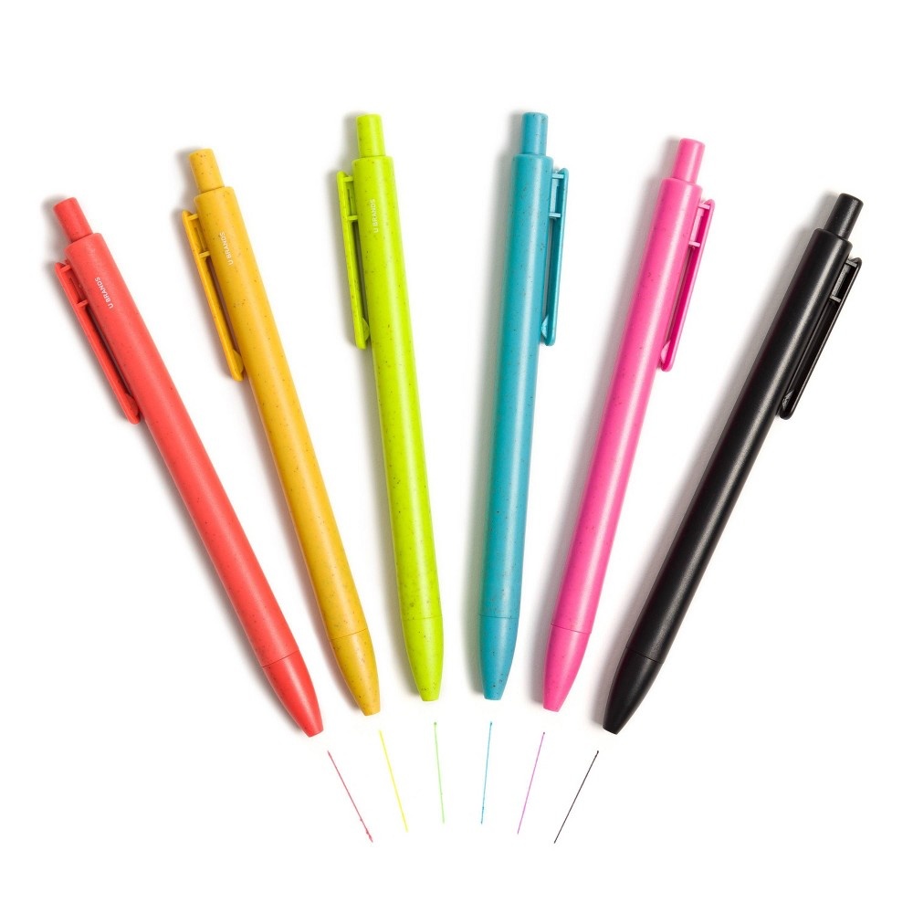 slide 4 of 5, Bold & Bright Hybrid Colored Ink Pens - U Brands, 6 ct