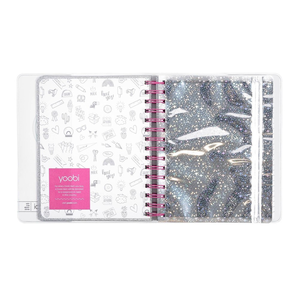 slide 2 of 5, Yoobi Lined Journal Spiral Glitter Get it Girl - Yoobi;, 1 ct