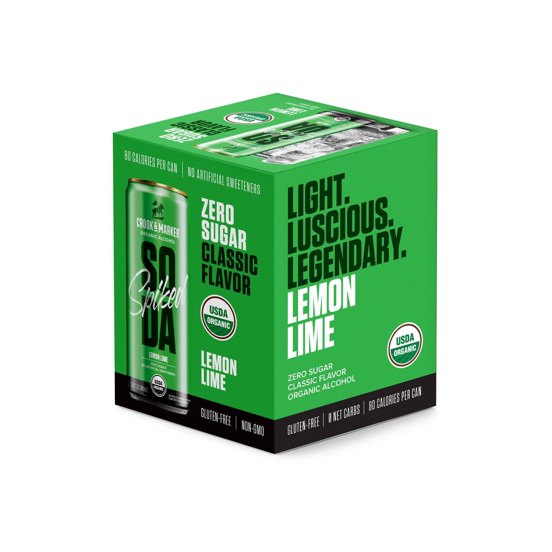 slide 1 of 2, Crook & Marker Crook & Marker Spiked Lemon Lime Soda, 4 ct; 12 fl oz