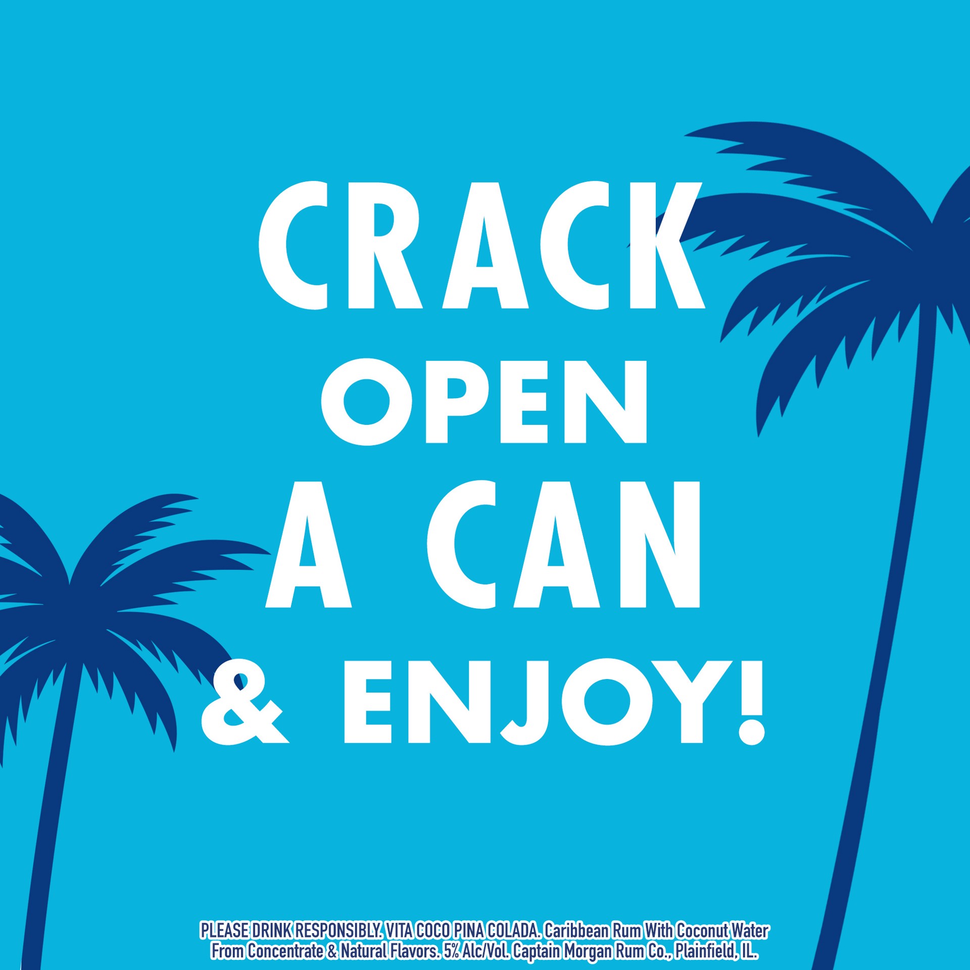 slide 3 of 7, Vita Coco Spiked with Captain Morgan Pina Colada, 4-PACK (4 x 12 fl oz), 1420 ml