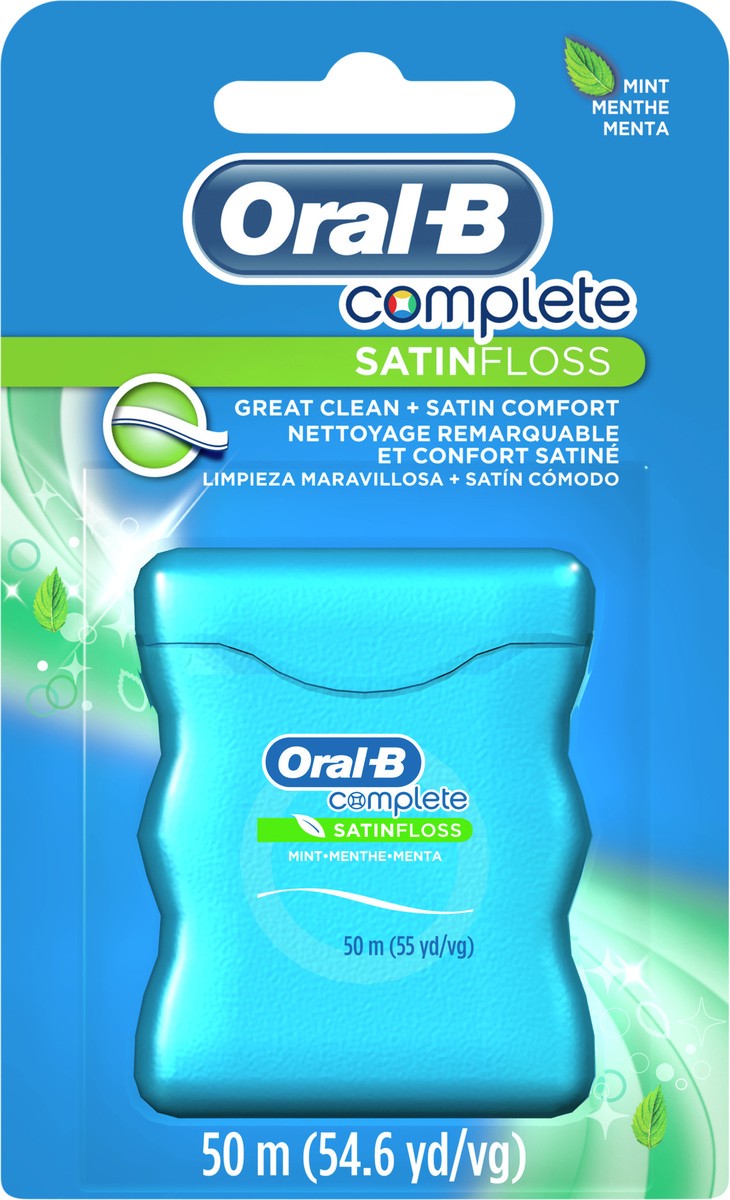 slide 3 of 3, Oral-B Complete Mint SatinFloss, Dental Floss, Comfort Grip, 50m, 1 ct