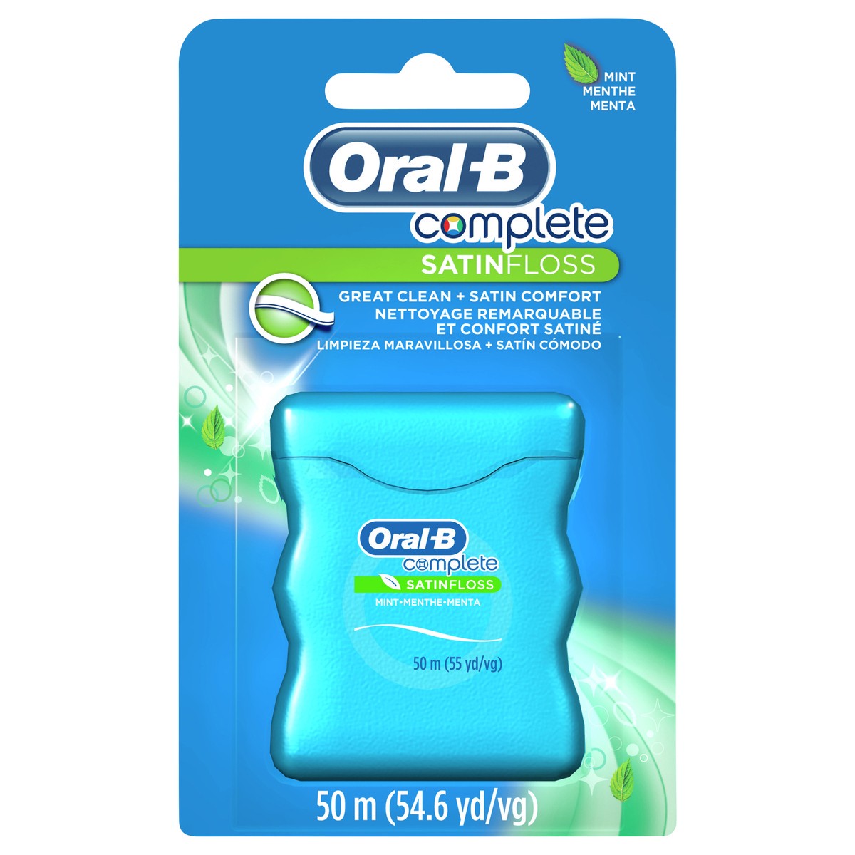 slide 1 of 3, Oral-B Complete Mint SatinFloss, Dental Floss, Comfort Grip, 50m, 1 ct