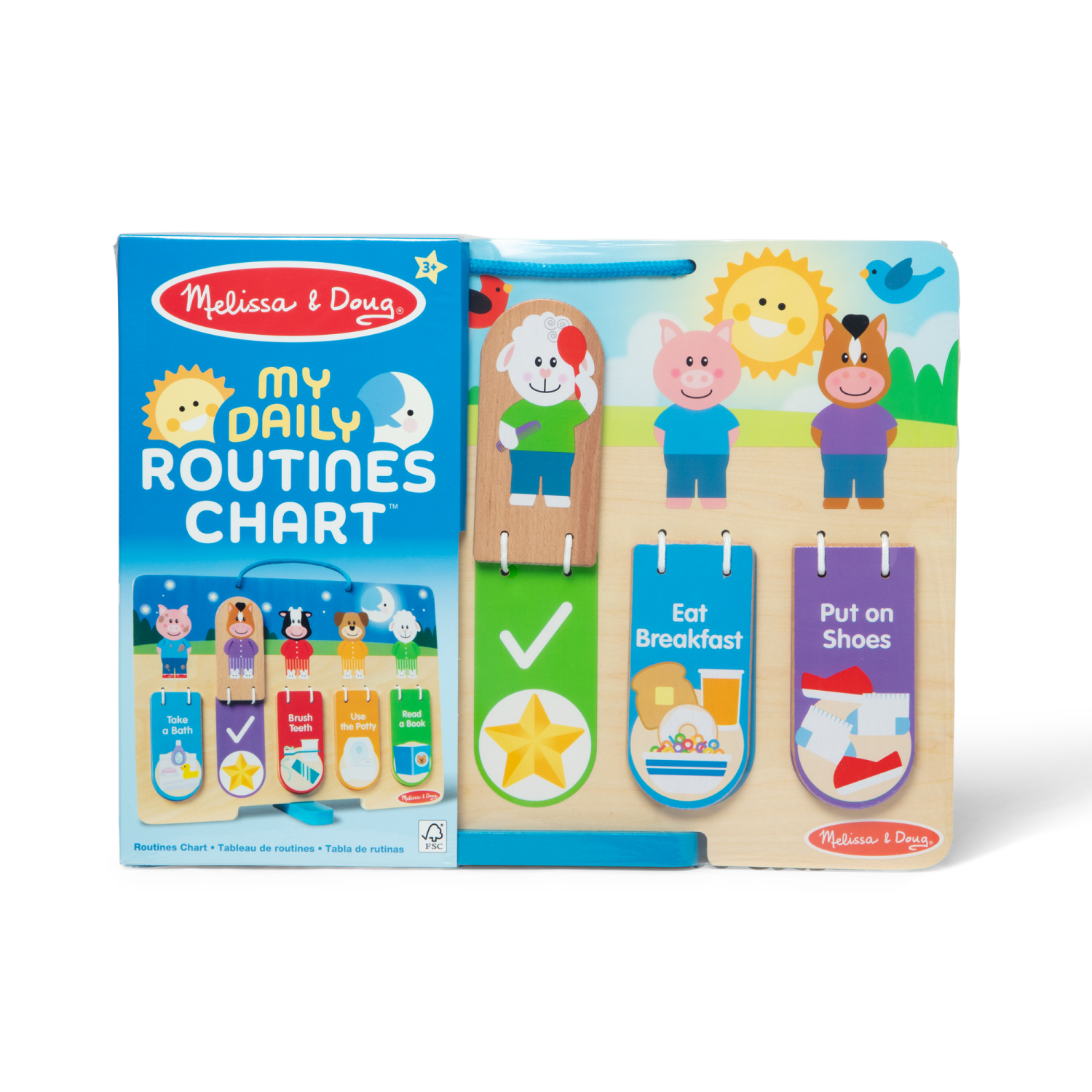 slide 2 of 6, Melissa & Doug My Daily Day And Night Wooden Routines Chart Learning Toy For Boys And Girls 3+, 1 ct