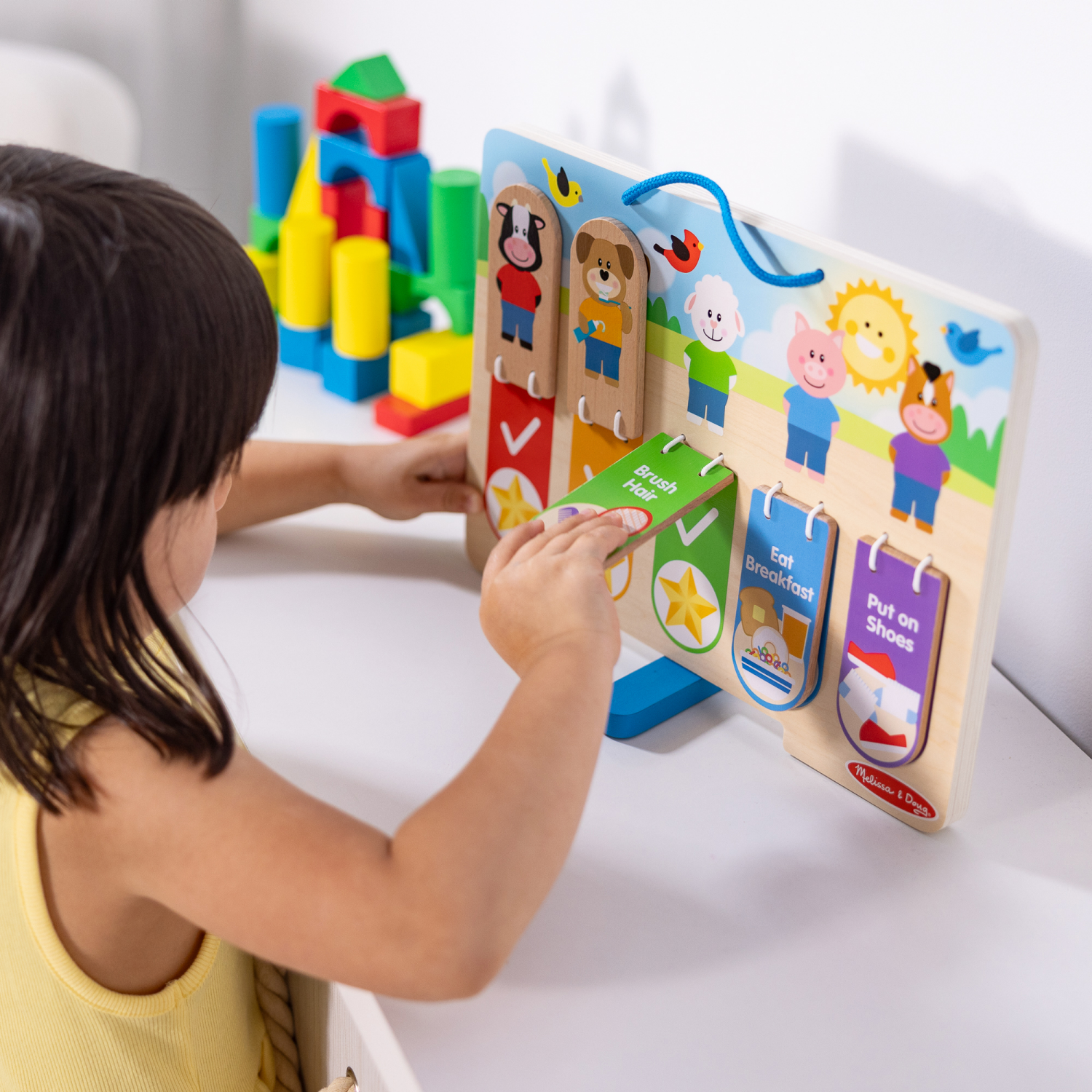 slide 4 of 6, Melissa & Doug My Daily Day And Night Wooden Routines Chart Learning Toy For Boys And Girls 3+, 1 ct