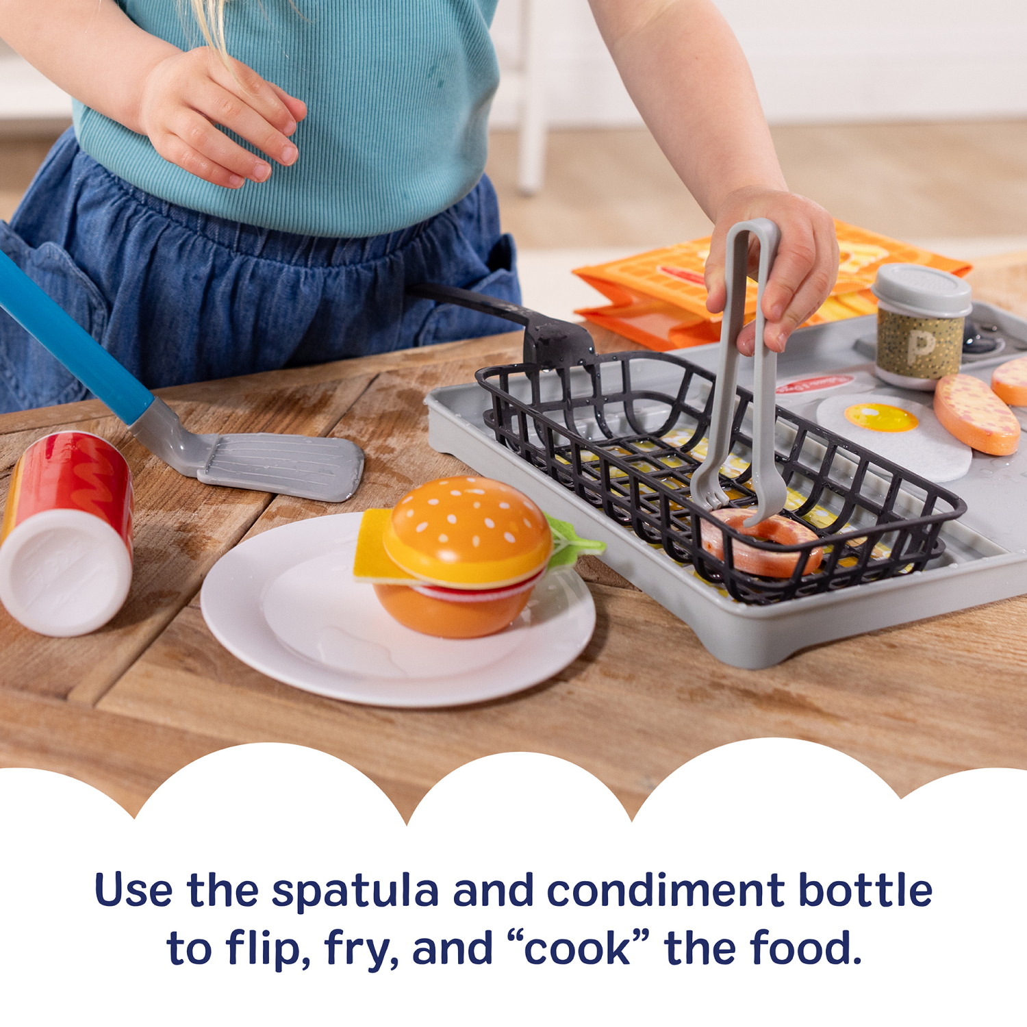 slide 6 of 8, Melissa & Doug Flip & Fry Grill Play Set With Water Wow!® Color Changing Play Food Preschool Toy Ages 3+, 1 ct