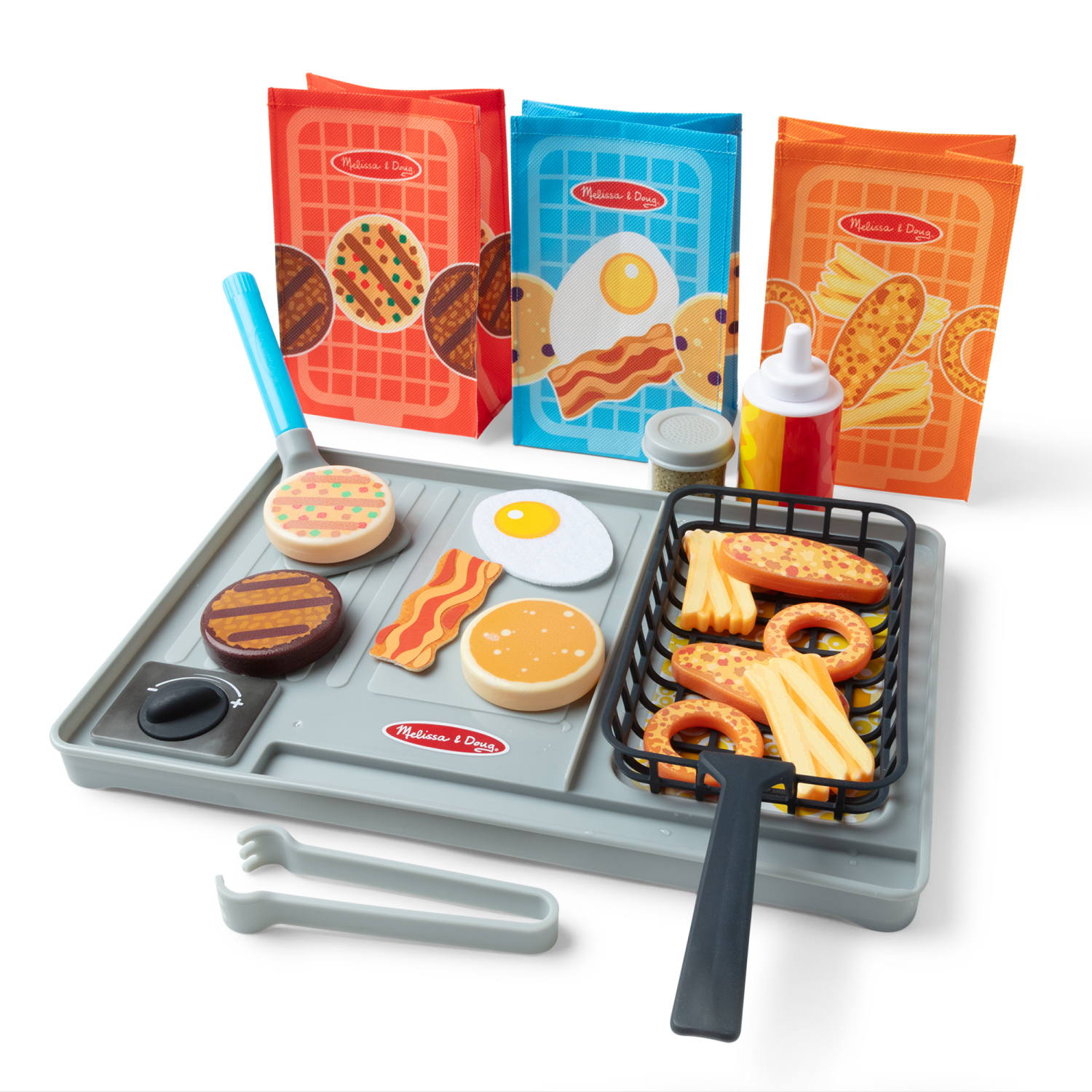 slide 1 of 8, Melissa & Doug Flip & Fry Grill Play Set With Water Wow!® Color Changing Play Food Preschool Toy Ages 3+, 1 ct
