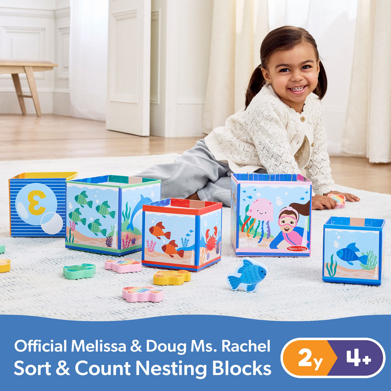 slide 4 of 8, MELISSA & DOUG Ms. Rachel Sort & Count Nesting Blocks, 1 ct
