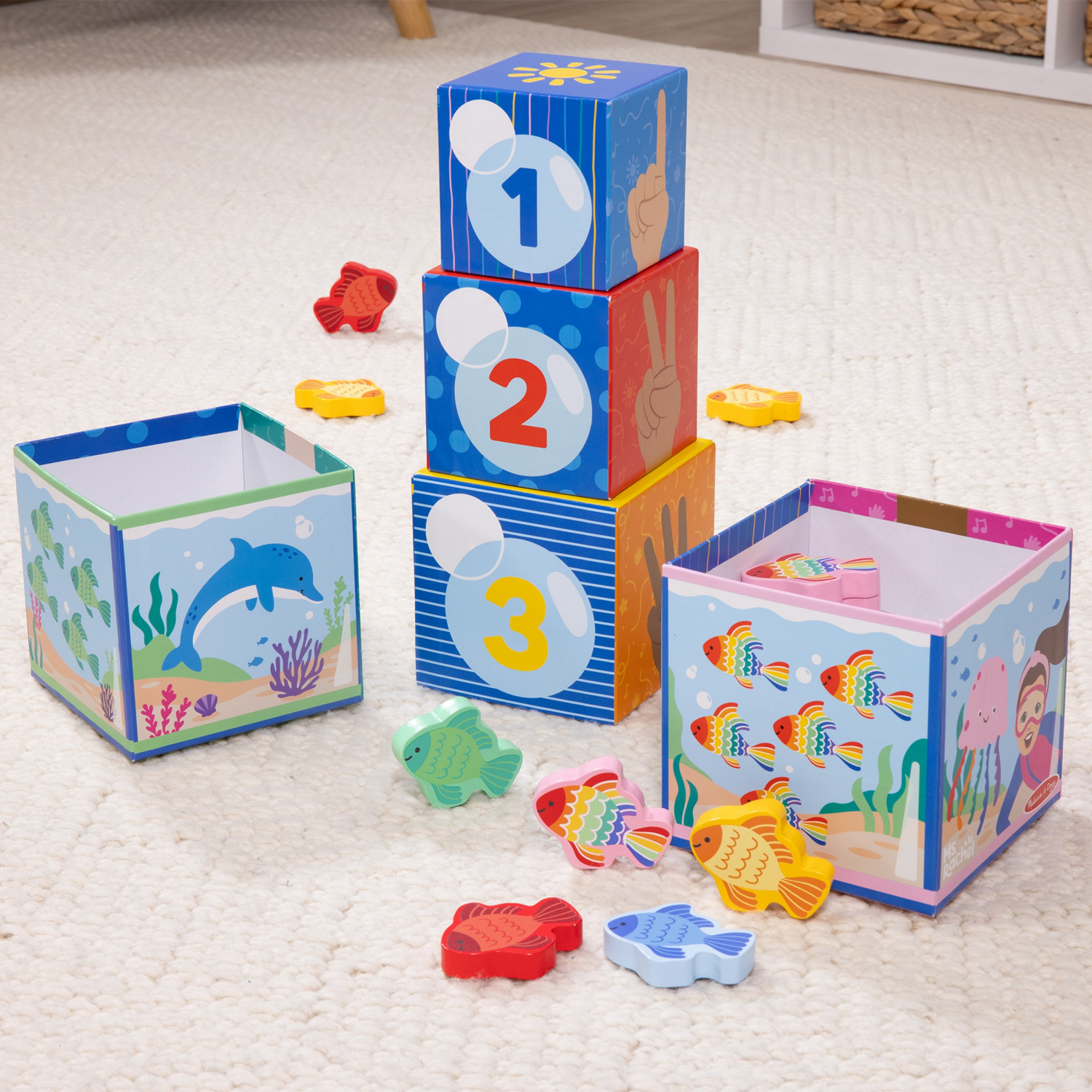 slide 5 of 8, MELISSA & DOUG Ms. Rachel Sort & Count Nesting Blocks, 1 ct