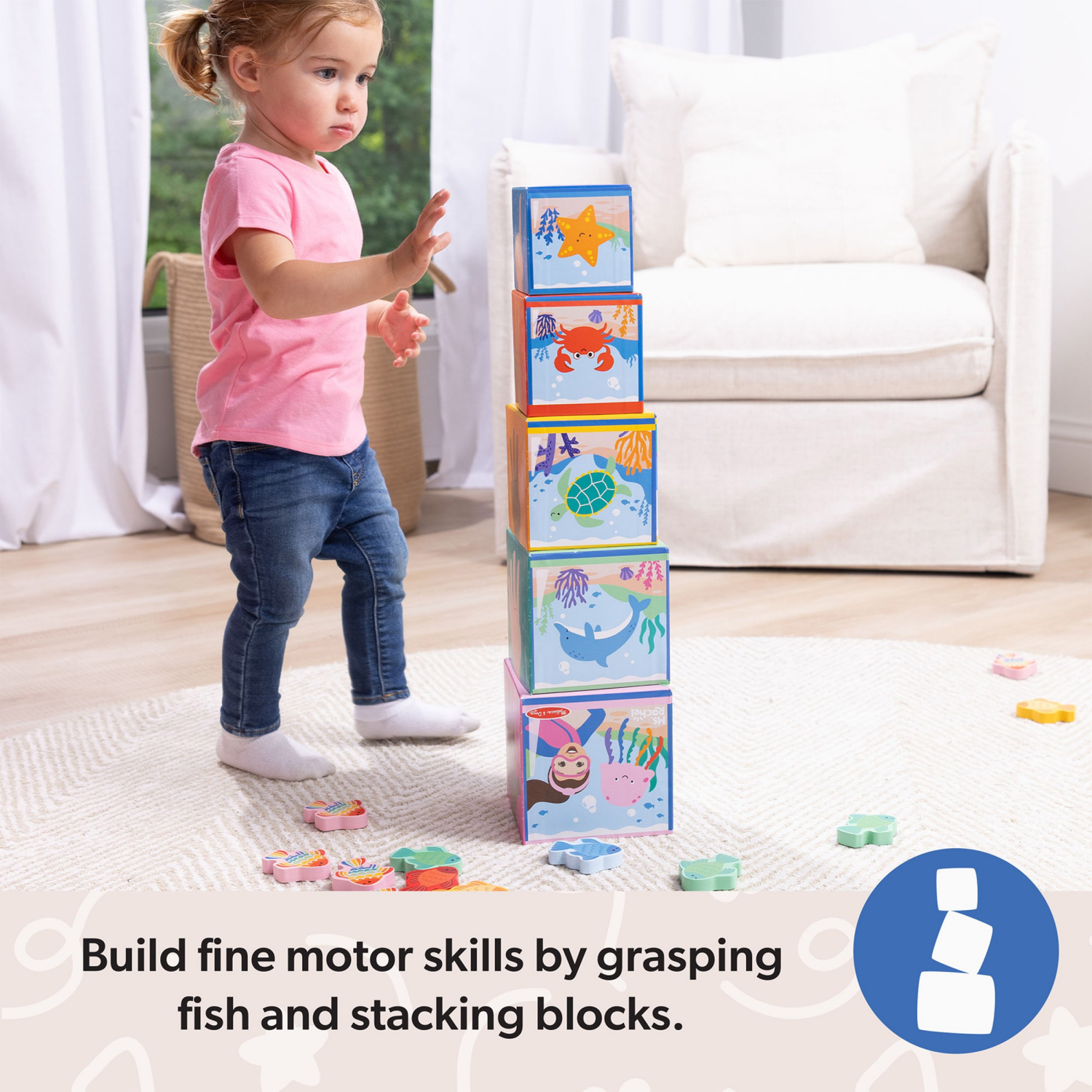 slide 7 of 8, MELISSA & DOUG Ms. Rachel Sort & Count Nesting Blocks, 1 ct