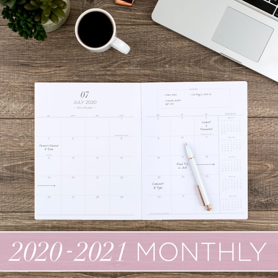 slide 4 of 5, Cambridge Workstyle Monthly Academic Planner, 8-1/2'' X 11'', Dusty Pink Gem, July 2020 To June 2021, 1442-091A-19, 1 ct