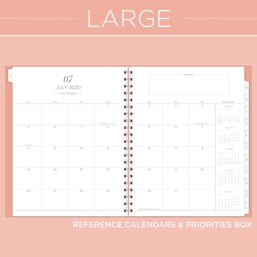 slide 5 of 5, Cambridge Workstyle Academic Weekly/Monthly Planner, 8-1/2'' X 11'', Coral/Rose Gold, July 2020 To June 2021, 1442-905A-34, 1 ct