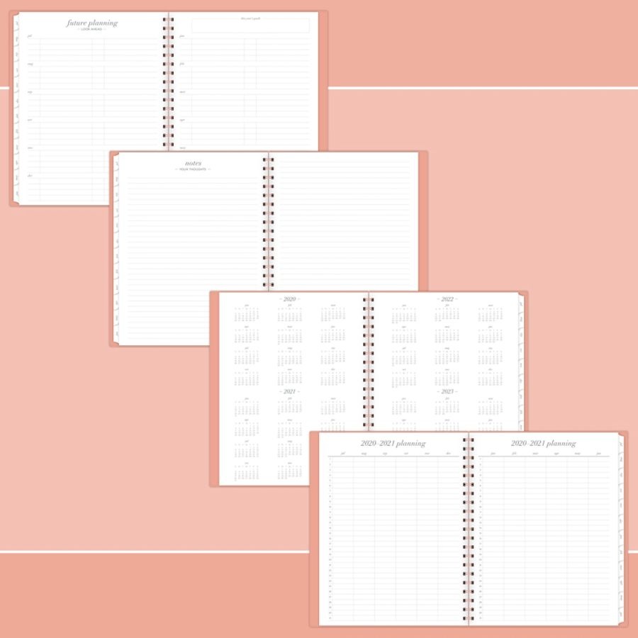 slide 3 of 5, Cambridge Workstyle Academic Weekly/Monthly Planner, 8-1/2'' X 11'', Coral/Rose Gold, July 2020 To June 2021, 1442-905A-34, 1 ct