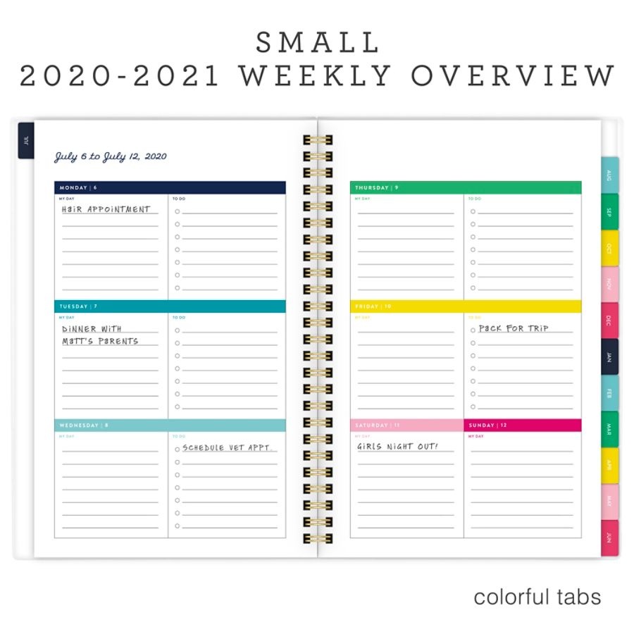 slide 3 of 5, At-A-Glance Emily Ley Simplified Academic Weekly/Monthly Planner, 5-1/2'' X 8-1/2'', July 2020 To June 2021, El406-200A, 1 ct