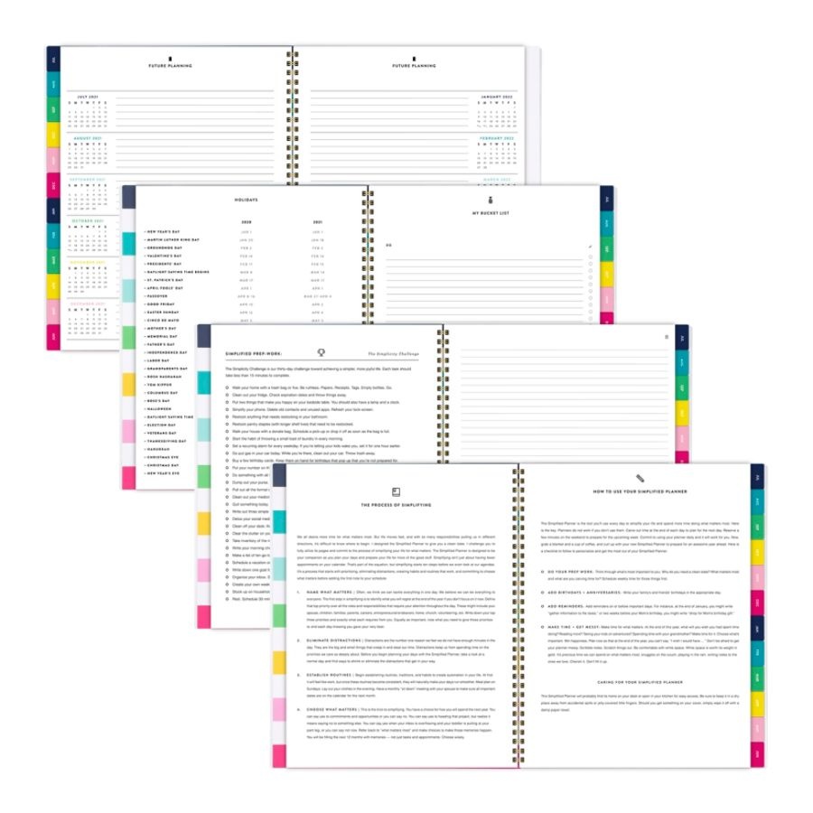 slide 2 of 5, At-A-Glance Emily Ley Simplified Academic Weekly/Monthly Planner, 8-1/2'' X 11'', Happy Stripe, July 2020 To June 2021, El400-901A, 1 ct