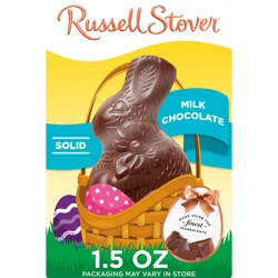 Russell Stover Easter Solid Milk Chocolate Easter Bunny, 1.5 oz.