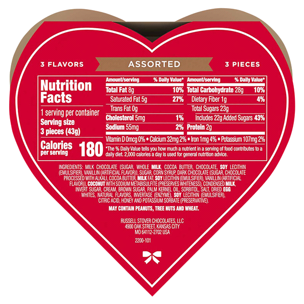 slide 3 of 5, Russell Stover Valentine's Assorted Chocolates Magical Heart (Packaging May Vary), 1.5 oz