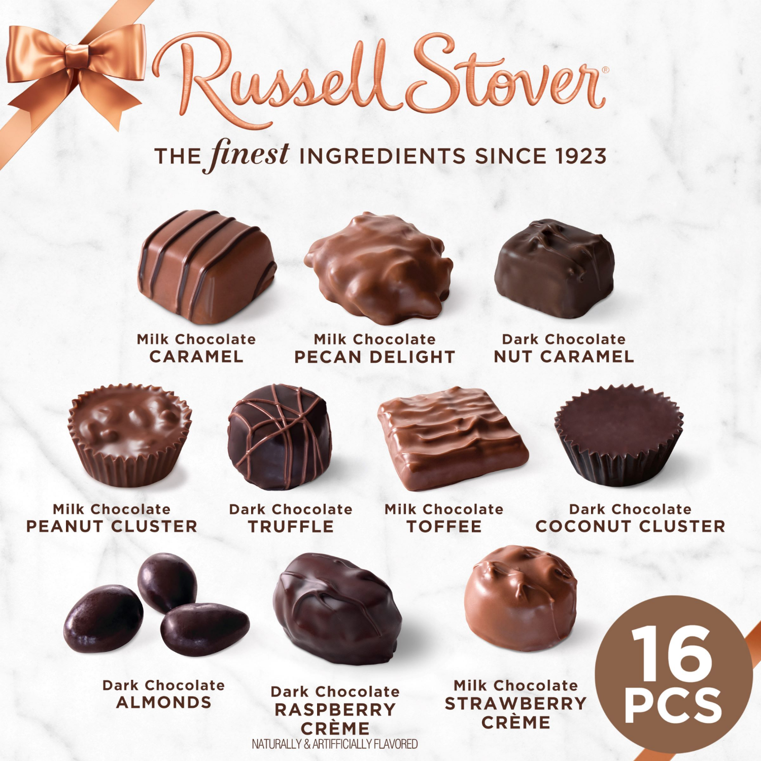 slide 2 of 8, RUSSELL STOVER Christmas Assorted Milk & Dark Chocolate Candy Gift Box, 9.4 oz., 9.4 oz