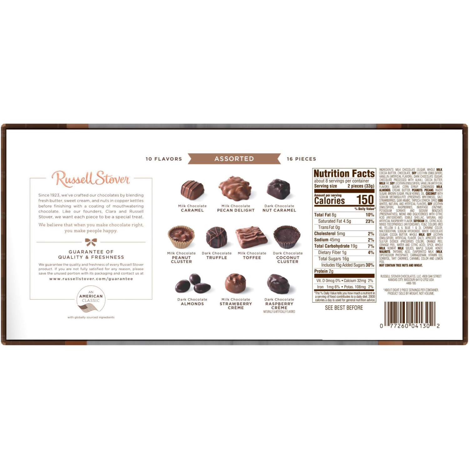 slide 7 of 8, RUSSELL STOVER Christmas Assorted Milk & Dark Chocolate Candy Gift Box, 9.4 oz., 9.4 oz