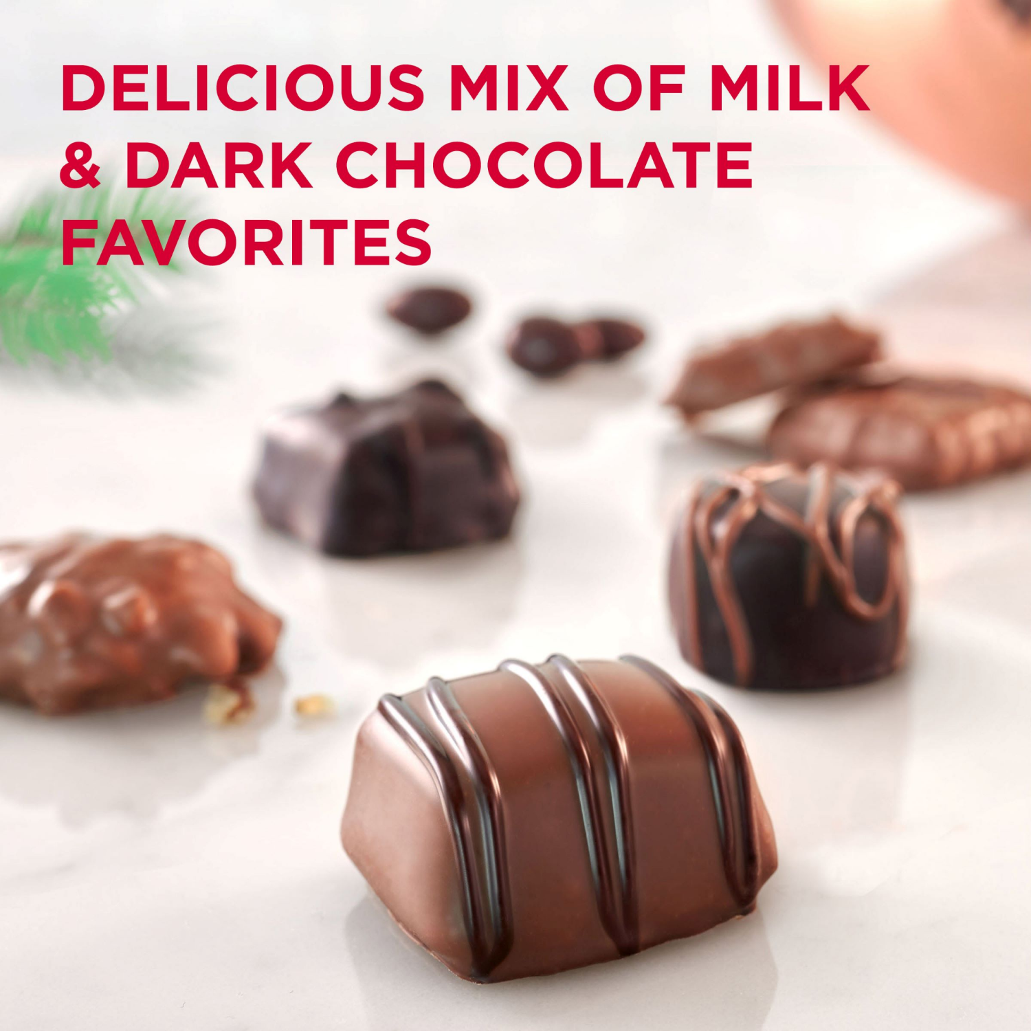 slide 7 of 7, RUSSELL STOVER Christmas Assorted Milk & Dark Chocolate Candy Tree-Shaped Gift Box, 6.3 oz., 6.3 oz