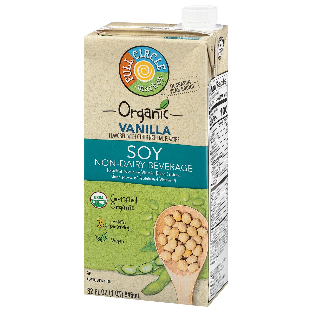 slide 7 of 16, Full Circle Market Organic Soy Vanilla Non-Dairy Beverage 32 fl oz, 32 fl oz