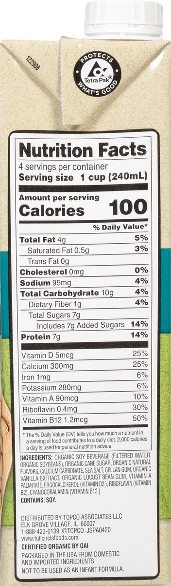 slide 12 of 16, Full Circle Market Organic Soy Vanilla Non-Dairy Beverage 32 fl oz, 32 fl oz