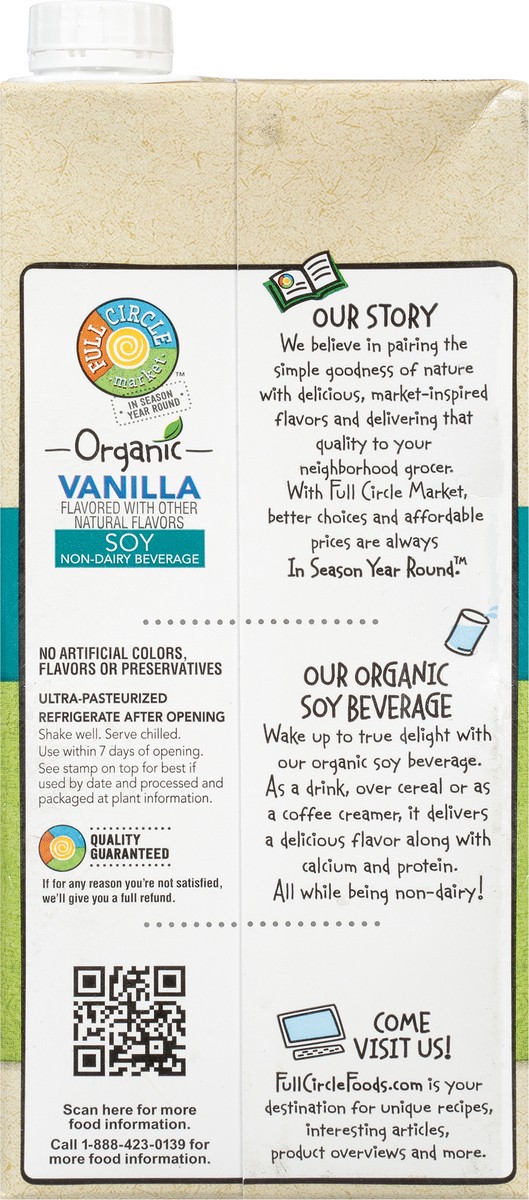slide 9 of 16, Full Circle Market Organic Soy Vanilla Non-Dairy Beverage 32 fl oz, 32 fl oz