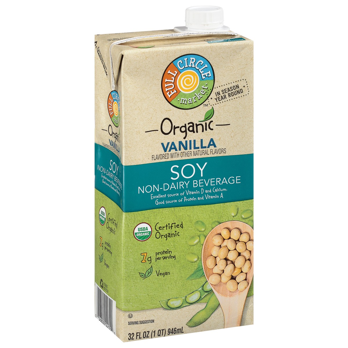 slide 4 of 16, Full Circle Market Organic Soy Vanilla Non-Dairy Beverage 32 fl oz, 32 fl oz