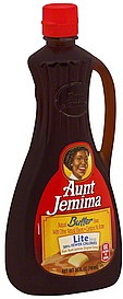 slide 1 of 1, Aunt Jemima Natural Lite Butter Flavored Pancake Syrup, 24 oz