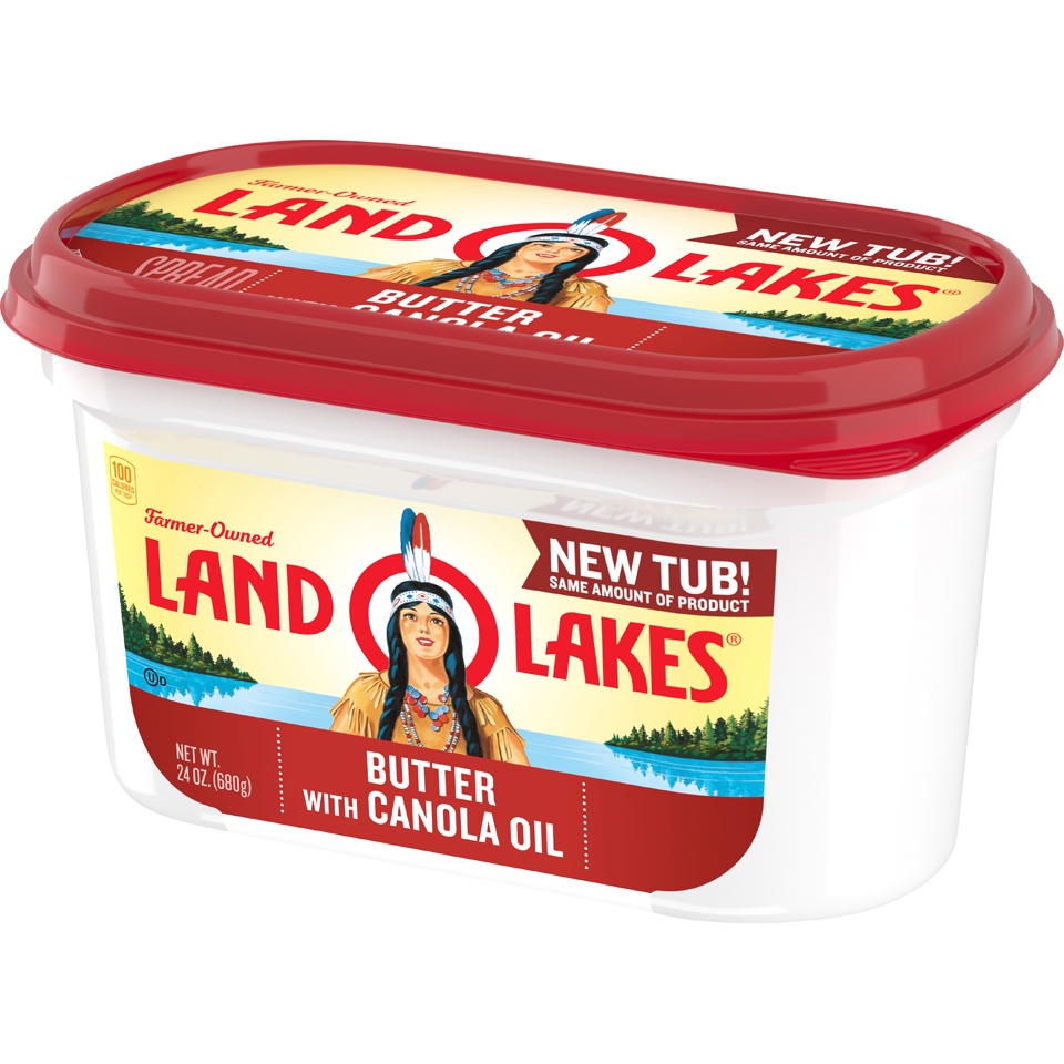 slide 3 of 8, Land O'Lakes Butter With Canola Oil, 24 oz