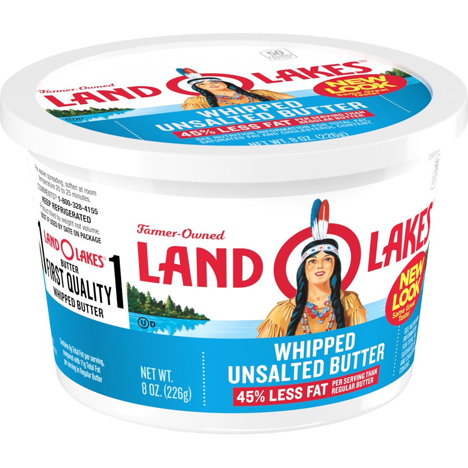 slide 6 of 8, Land O'Lakes Unsalted Whipped Butter, 8 oz