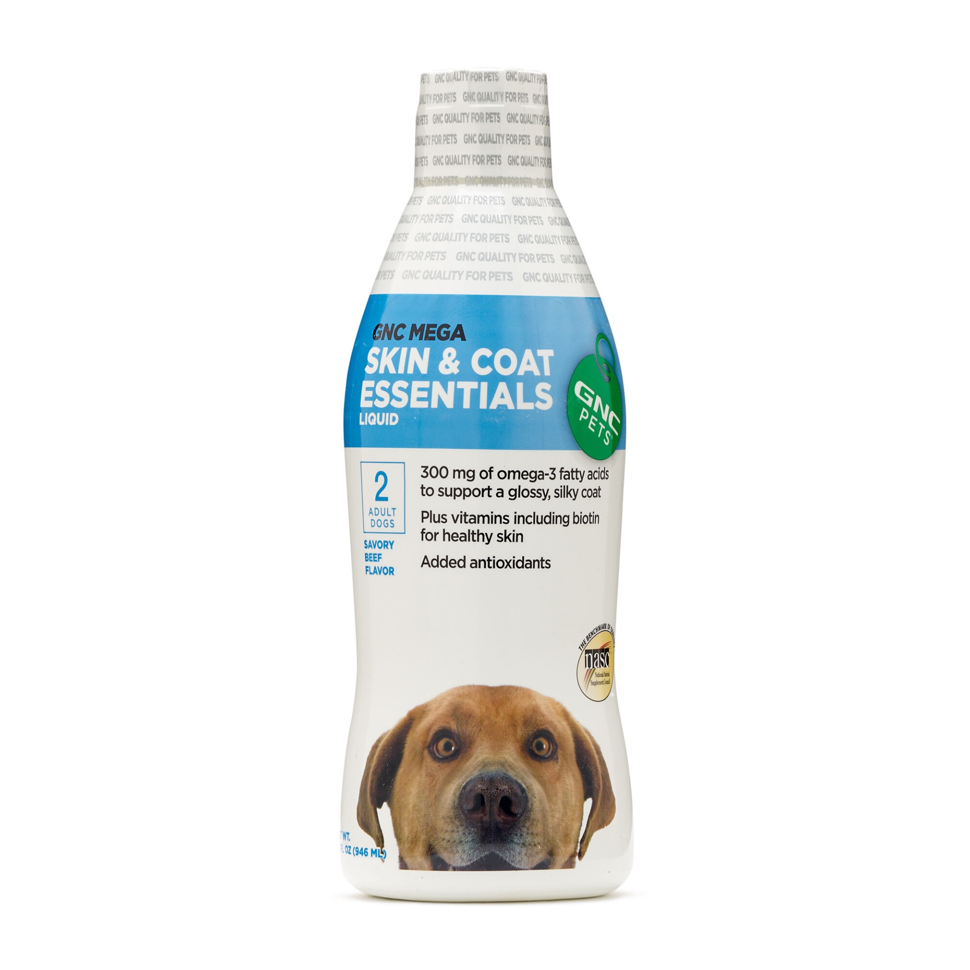 slide 1 of 1, GNC Pets Mega Skin & Coat Essentials for Adult Dogs - Beef Flavor, 32 fl oz