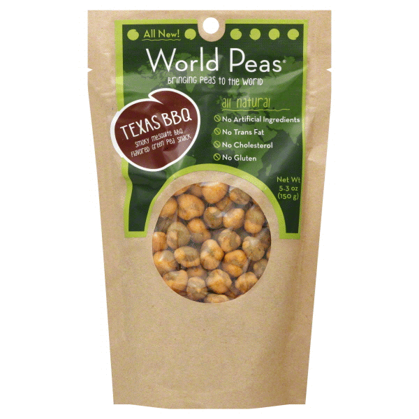 slide 1 of 1, World Peas Texas BBQ Green Pea Snack, 5.3 oz