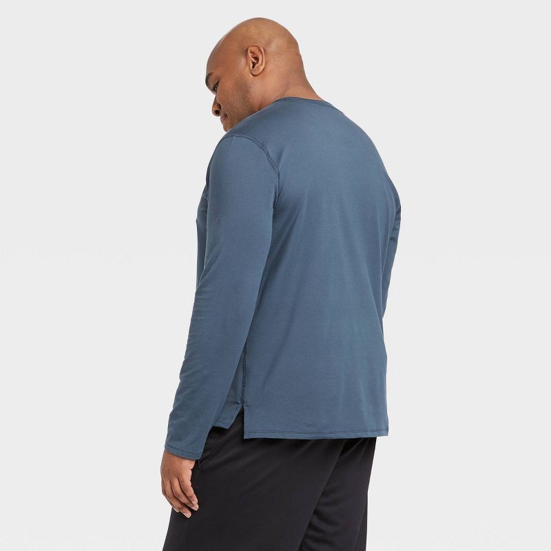 slide 8 of 10, Men's Long Sleeve Performance T-Shirt - All In Motion™ Navy M: Moisture Wicking, Quick Dry, Jersey, 1 ct