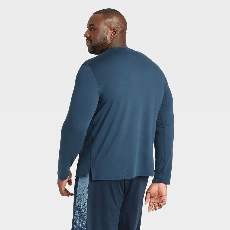 slide 4 of 10, Men's Long Sleeve Performance T-Shirt - All In Motion™ Navy XXL: Moisture Wicking, Quick Dry, Pullover, 1 ct