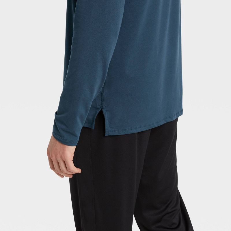 slide 10 of 10, Men's Long Sleeve Performance T-Shirt - All In Motion™ Navy XXL: Moisture Wicking, Quick Dry, Pullover, 1 ct