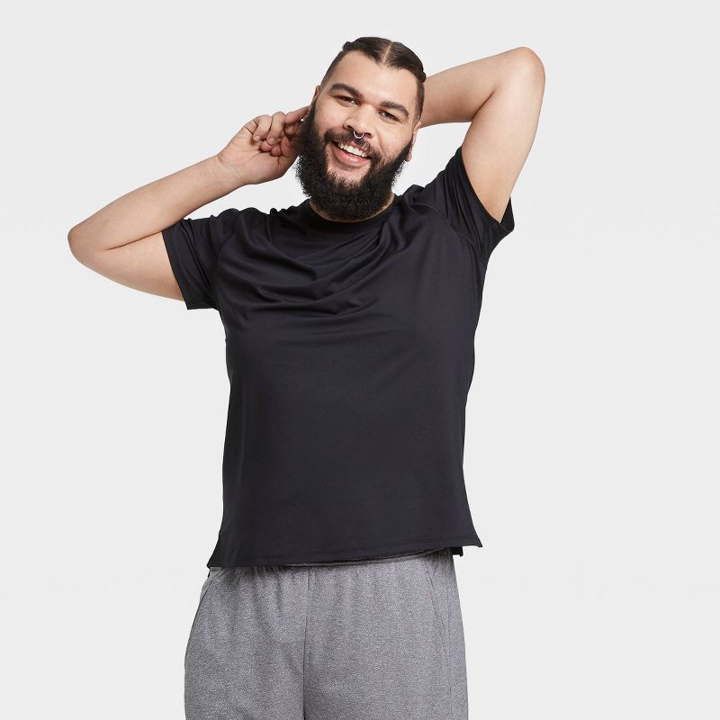 slide 3 of 6, Men's Short Sleeve Performance T-Shirt - All In Motion™ Black S, 1 ct