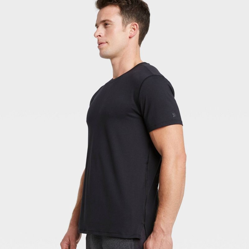 slide 5 of 6, Men's Short Sleeve Performance T-Shirt - All In Motion™ Black S, 1 ct
