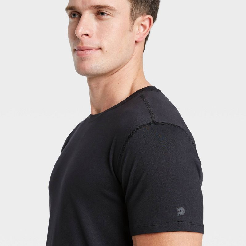 slide 6 of 6, Men's Short Sleeve Performance T-Shirt - All In Motion™ Black S, 1 ct