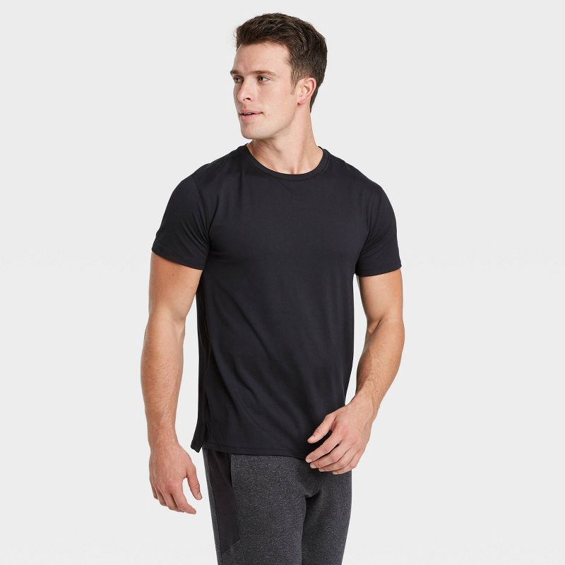 slide 1 of 6, Men's Short Sleeve Performance T-Shirt - All In Motion™ Black S, 1 ct