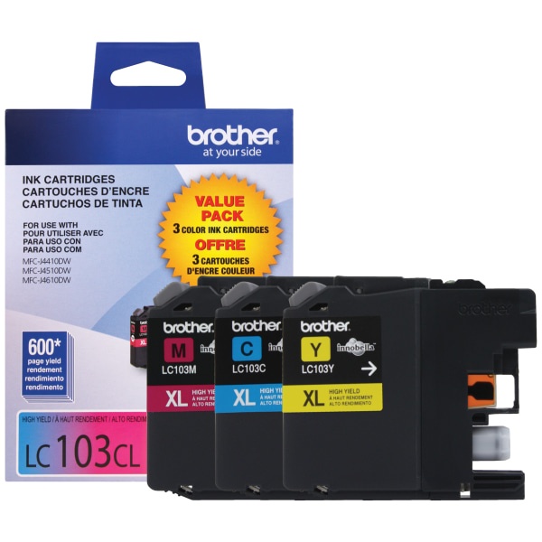 slide 1 of 1, Brother Lc103 Color Ink Cartridges, Pack Of 3, 3 ct